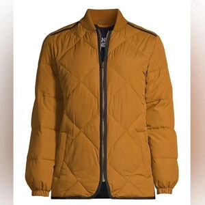 Land’s End insulated Quilted Primaloft ThermoPlume Bomber Puffer Jacket size S/T